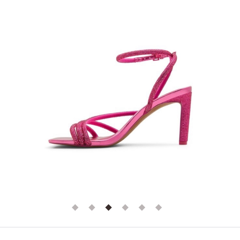 PINK RHINESTONES STRAPPY HEELS - Picture 4 of 9